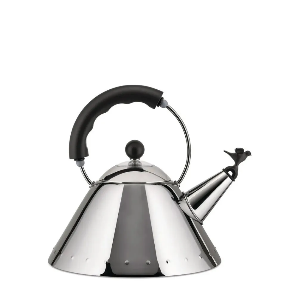 Alessi Small Bird Shaped Kettle, 2L, Black Silver Kettles