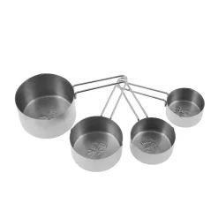 Crick Crack Stainless Steel Nesting Measuring Cups, Silver Kitchen Gadgets