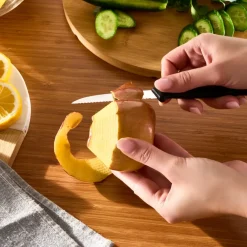 Online Dr.Inox Stainless Steel Serrated Paring Knife, 19cm, Black Individual Knives