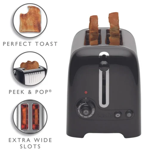Dualit Silver Black Toaster, 1100W Toasters