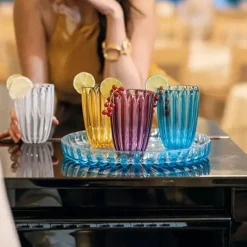 Hot Guzzini Dolce Vita 4 Piece Highball Glass Set, 470ml, White Highball Glasses