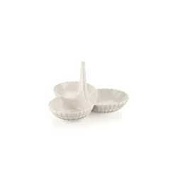 Guzzini Tiffany 3-Compartment Snack Bowl, Light Cream Bowls