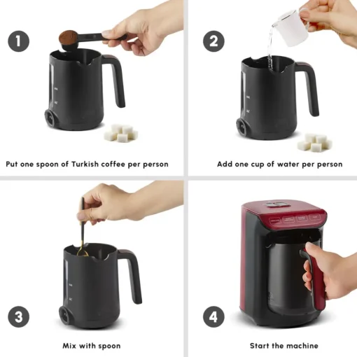 Outlet Hatır Köz Turkish Coffee Maker, 535W, Red Turkish Coffee Maker|Coffee Machines