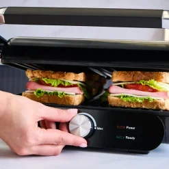 New Grilliant 1366H Stainless Steel Body Sandwich Toaster & Grill Maker with Removable Cast Plates, 2000W, Inox Sandwich Toasters