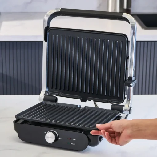 New Grilliant 1366H Stainless Steel Body Sandwich Toaster & Grill Maker with Removable Cast Plates, 2000W, Inox Sandwich Toasters