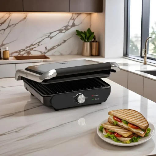 New Grilliant 1366H Stainless Steel Body Sandwich Toaster & Grill Maker with Removable Cast Plates, 2000W, Inox Sandwich Toasters