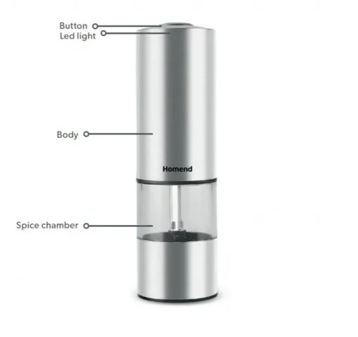 Online Homend Grindgo 6004UK Rechargeable Single Seasoning Mill, Salt And Pepper Grinders