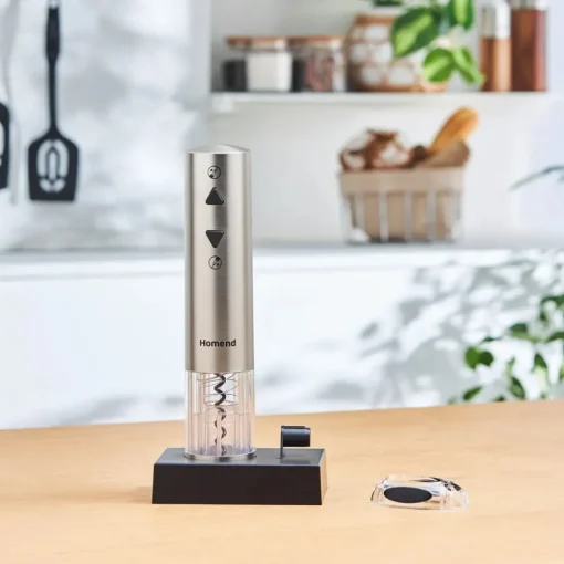 Online Homend WineUp 2201UK Automatic Wine Opener (Electric Corkscrew), Silver Food Processors