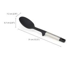 Best Joseph Joseph Elevate Stainless Steel Silicone Solid Spoon, Black Grey Kitchen Utensils