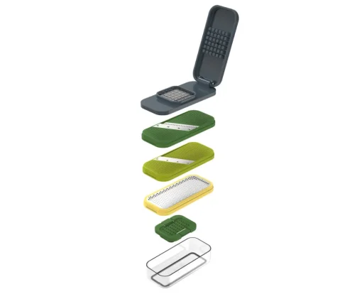 New Joseph Joseph Multi-prep Compact 4-piece Grater & Slicer, Multicolour Kitchen Gadgets