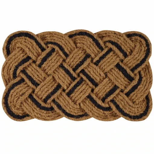 Outlet Kaşmir Rugs 7/24 Black Naturel Coco Door Mat, 45cmx75cm, Multi Door Mats