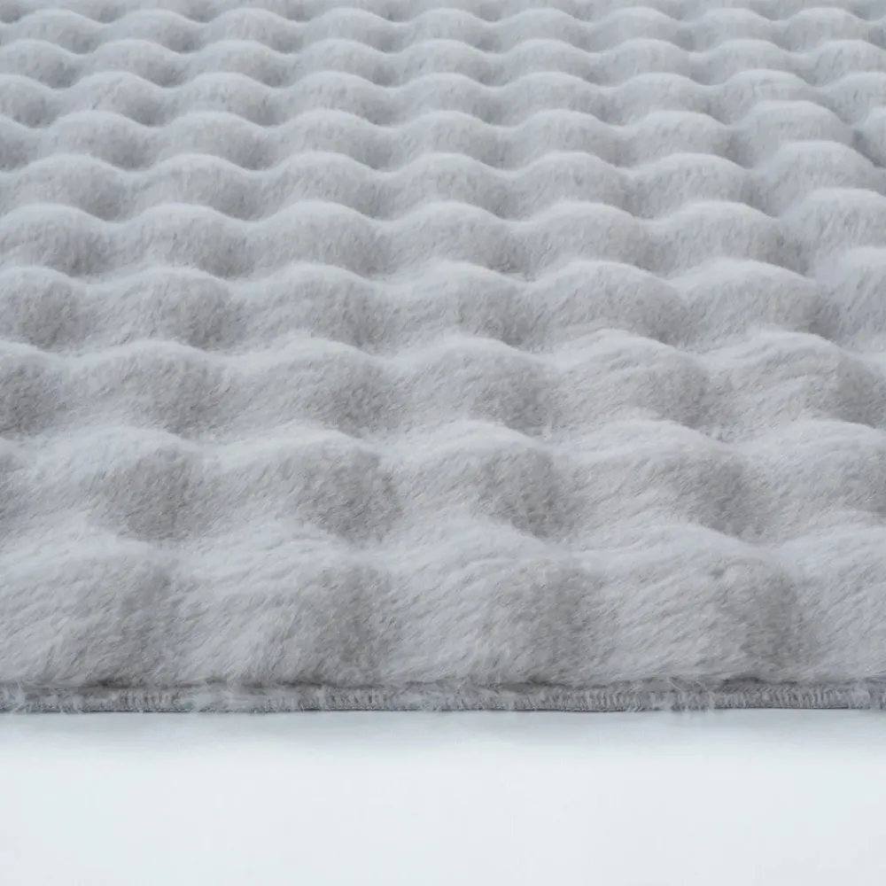Hot Kaşmir Rugs 7/24 Cosy Premium Bubble Rug, 80cmx150cm, Light Grey Modern Rugs