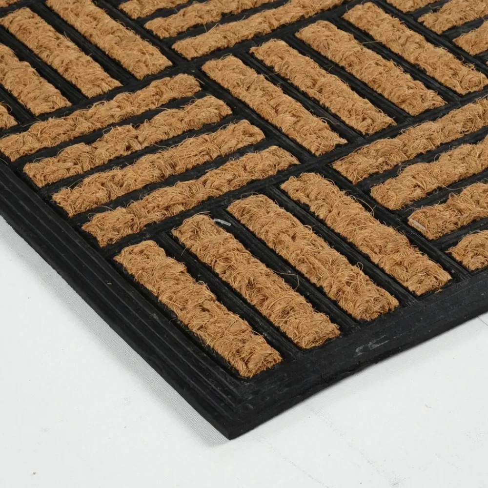 Hot Kaşmir Rugs 7/24 Rubber-Striped Coco Door Mat, 45cmx75cm, Multi Door Mats
