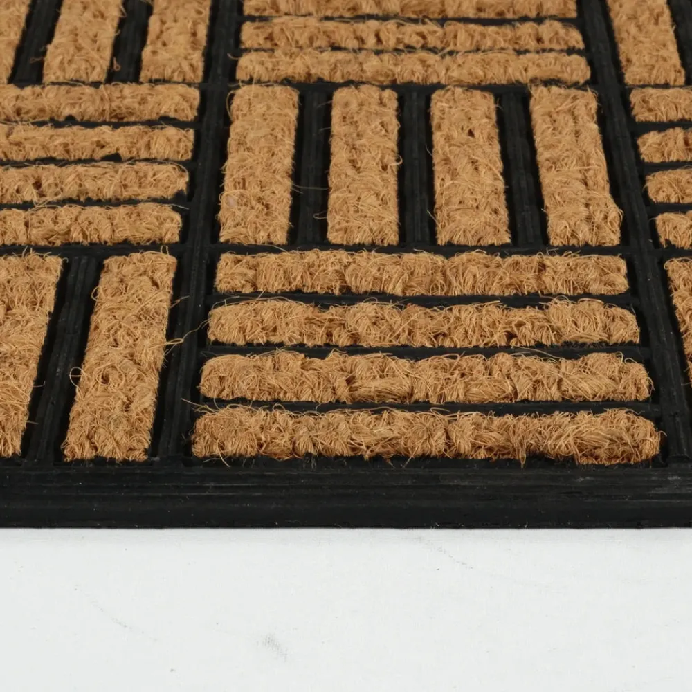 Hot Kaşmir Rugs 7/24 Rubber-Striped Coco Door Mat, 45cmx75cm, Multi Door Mats