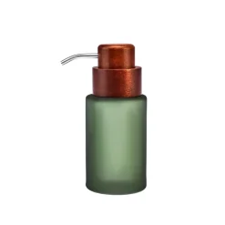 Abiete Glass Lotion Dispencer, 7.5cmx7.5cmx17cm, Green Bath Accessories