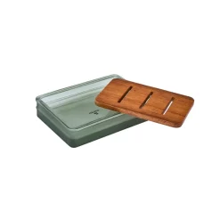 Outlet Abiete Glass Tray, 24cmx23.5cmx3.25cm, Green Multi Trays