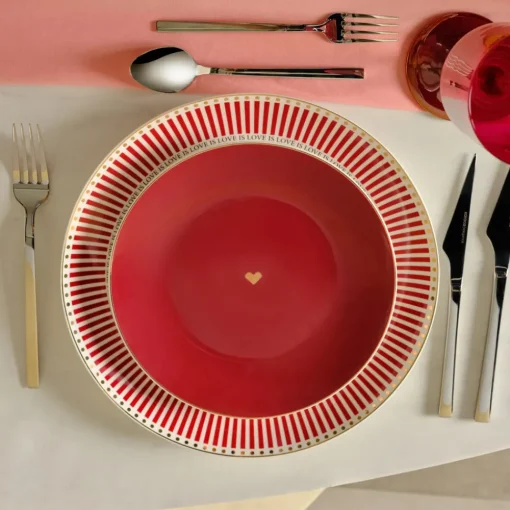 Discount Amour 6-Piece Bone China Dinner Set for 2 People, Red Multi See All Dinner Sets|Bone China Dinner Sets