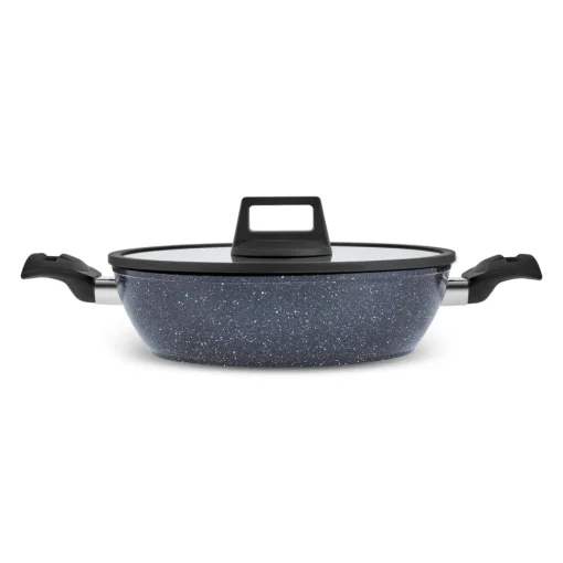 Discount Aqua Granite Non-Stick Induction Shallow Casserole, 26m, Blue Pots|Induction Cookware