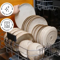 Online Aria 24-Piece Reactive Glaze Dinner Set for 6 People, Beige See All Dinner Sets|Reactive Glaze Dinner Sets