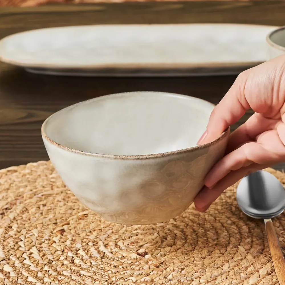 New Aria Reactive Glaze CerealSoup Bowl, 16cm, Beige Bowls