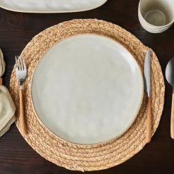 New Aria Reactive Glaze Dinner Plate, 27cm, Beige Dinner Plates