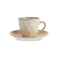 Clearance Aria Reactive Glaze 2-Piece Espresso Turkish Coffee Cup, 90ml, Beige Espresso & Turkish Coffee Cup Sets