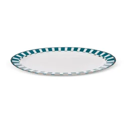 New Aries Porcelain Serving Platter, 36cm, Green Multi Serving Platters