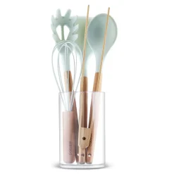 Aura 6-Piece Kitchen Utensil Set with Stand , Green Kitchen Utensils