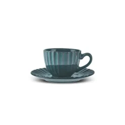 Clearance Austen 4-Piece Tea Cup and Saucer Set for 2 People, Green Tea Set