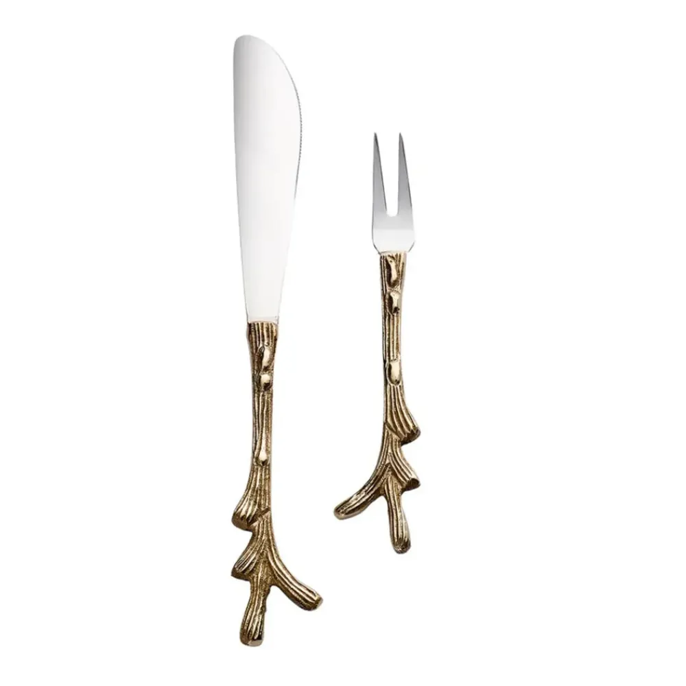 Online Barton 2-Piece Stainless Steel Service and Knife Set, Silver Knife Sets