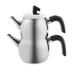 Best Belinay Stainless Steel Induction Teapot Set, Medium, Silver Black Turkish Coffee Pots|Turkish Teapots