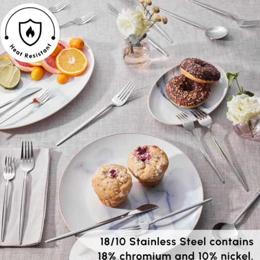Outlet Bella Stainless Steel 24-Piece Cutlery Set for 6 People, Silver Cutlery Sets