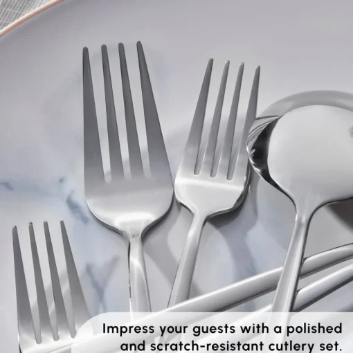 Outlet Bella Stainless Steel 24-Piece Cutlery Set for 6 People, Silver Cutlery Sets