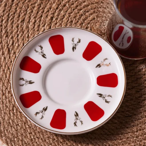 Outlet Bergamot Ceramic Saucer, 12cm, White Turkish Tea Sets