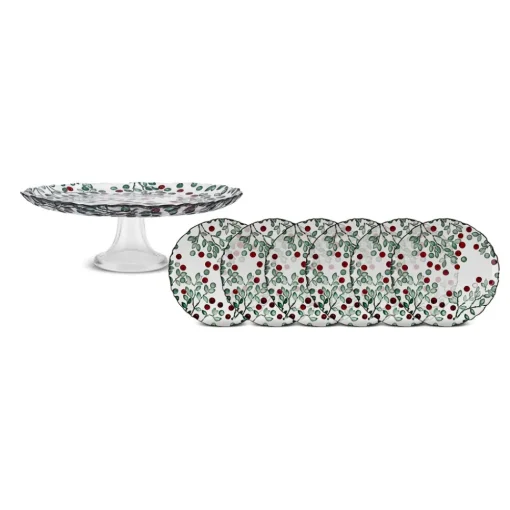 Hot Berry 7-Piece Glass Serveware Set for 6 People, Brown See All Serveware Sets|Glass Serveware Sets