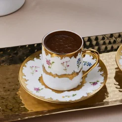 Hot Bihter 12-Piece Bone China Espresso Turkish Coffee Cup for 6 People, 90ml, Multi Espresso & Turkish Coffee Cup Sets