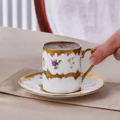 Hot Bihter 12-Piece Bone China Espresso Turkish Coffee Cup for 6 People, 90ml, Multi Espresso & Turkish Coffee Cup Sets