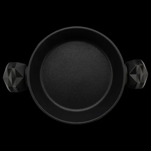 Discount BioDiamond Non-Stick Antibacterial Handle Induction Shallow Casserole with Lid, 3.2L, Black Pots|Induction Cookware