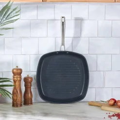 Discount BioDiamond Pro Non-Stick Induction Griddle Pan, 28cm, Black Pans|Induction Cookware
