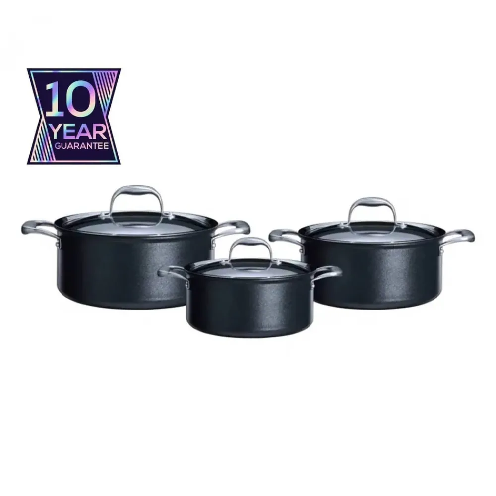 Sale BioDiamond Pro 6-Piece Non-Stick Induction Cookware Set, Medium, Black Induction Cookware|Biodiamond Cookware Sets