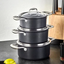 Sale BioDiamond Pro 6-Piece Non-Stick Induction Cookware Set, Medium, Black Induction Cookware|Biodiamond Cookware Sets