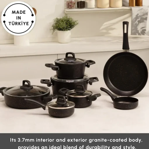 Blackgold Biogranite 12-Piece Non-Stick Cookware Set, Biogranite Cookware Sets
