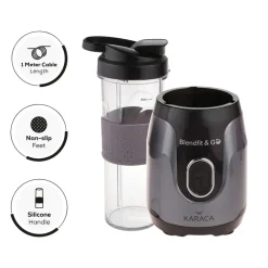 Discount Blendfit Go Personal Smoothie Blender, 2x 600ml Bottle, 550W, Anthracite Blenders