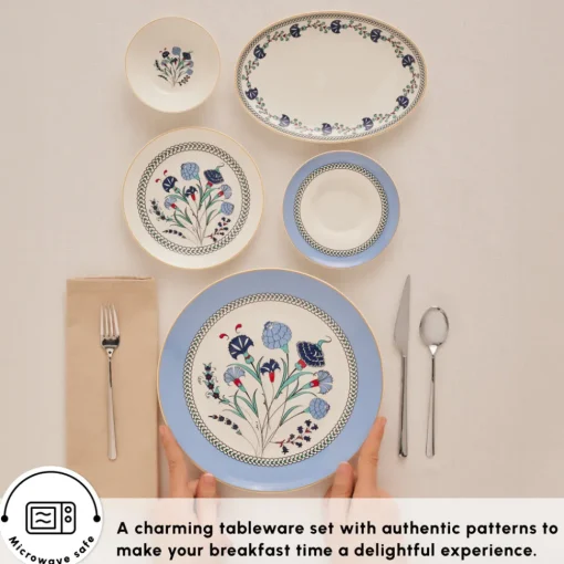 Clearance Bone China Blue Clove 26-Piece Serveware Set for 6 People, Multi See All Serveware Sets|Forever Bone China Serveware Sets