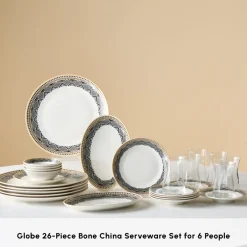 Online Bone China Globe 26-Piece Serveware Set for 6 People, Multi See All Serveware Sets|Forever Bone China Serveware Sets