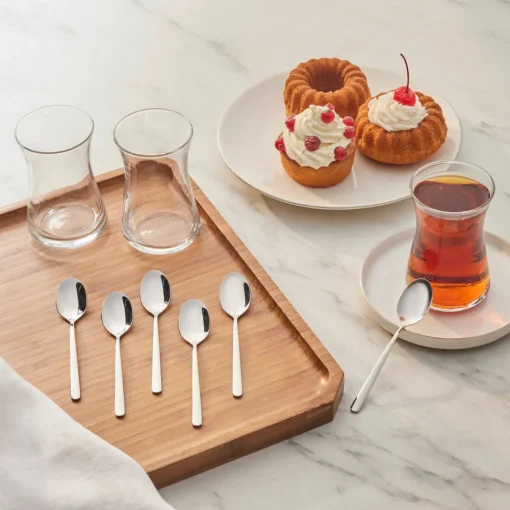 Best Boreas 6-Piece Stainless Steel Tea Spoon, Silver Tea Set|Cutlery Sets