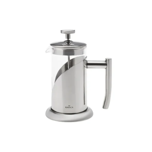 Online Borosilicate Glass Stainless Steel French Press, 350ml, Silver Transparent French Press