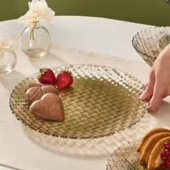 Discount Braid Lustre Glass Dinner Plate, 28cm, Dinner Plates