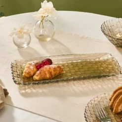 Outlet Braid Lustrous Glass Small Serving Platter, 29x8.5cm, Serving Platters