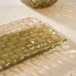 Outlet Braid Lustrous Glass Small Serving Platter, 29x8.5cm, Serving Platters